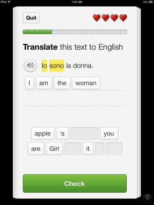 duolingo italian language app