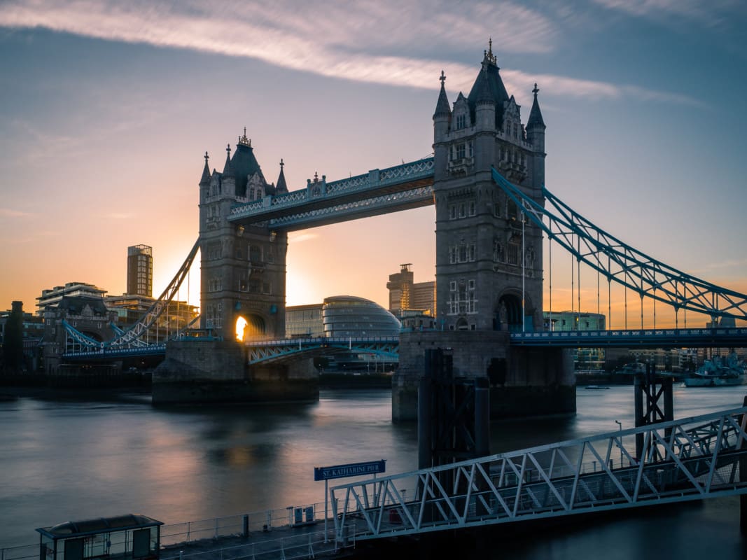 “The Tower Bridge at sunset”